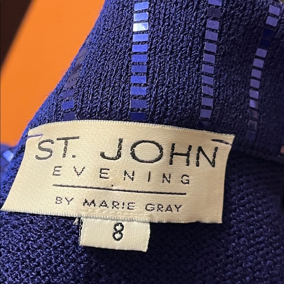 St. John new 2 piece suit, blue/purple, size 8, made in USA, sparkly skirt! - Picture 12 of 17